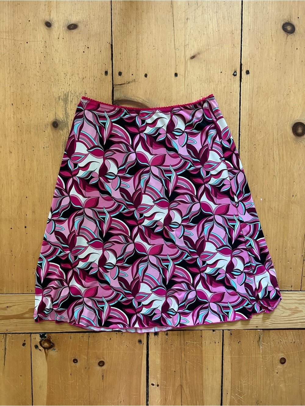 Y2K Pink Floral Pattern Women’s Midi Skirt